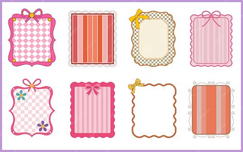 Coquette frame border clipart bundle decorative bow frame vector design ...