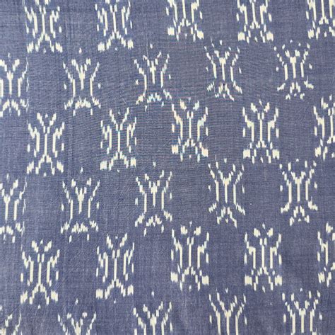 Pure Cotton Mercerised Ikkat Light Royal Blue With White Tribal Weaves ...