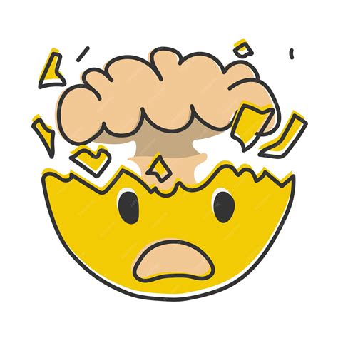 Premium Vector | Mind blown emoji exploding head emoticon shocked sad ...