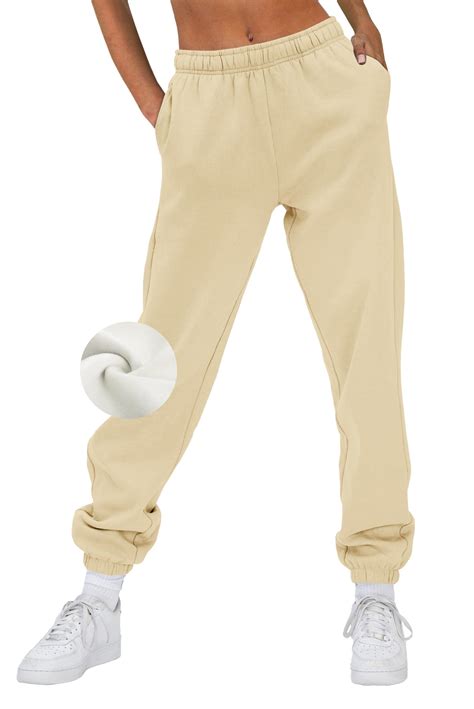 EFAN Womens Fleece Sweatpants Warm Baggy Pants Comfy Oversized Fall ...