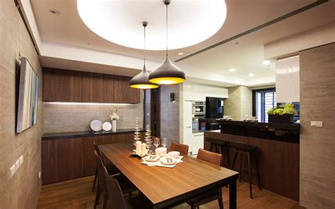 105平方米新古典三居室餐厅厨房装修效果图_太平洋家居网图库