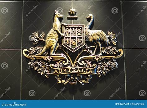 Australian coat of arms editorial stock image. Image of entrance - 53027724