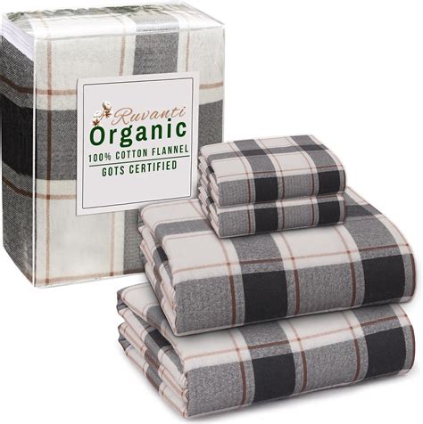 Ruvanti Organic Flannel Sheets Queen Size - Super Soft & Comfortable ...