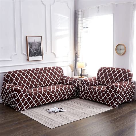 Universal Elastic Sofa Cover (Brown Diamond) – House of quirk