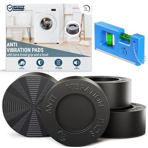 Anti Vibration Pads with Tank Tread Grip, 4 Pads + Level - Washer ...