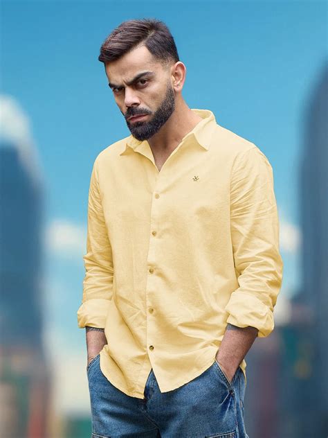 Shop Yellow Linen Shirt Men Online in India | Wrogn