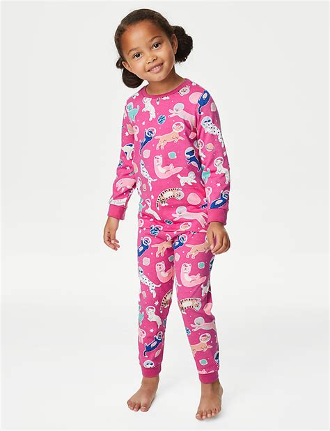 Buy Pure Cotton Glow In The Dark Cat Pyjamas (1-8 Yrs) at Marks & Spencer