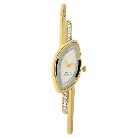 Buy Online Titan Raga Champagne Dial Women Watch With Metal Strap ...