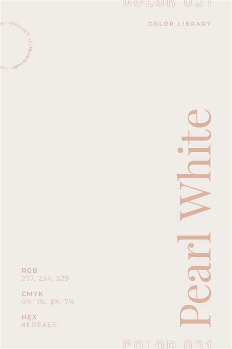 Pearl White ~ Color 001 | Carta de colores pantone, Paleta de color ...