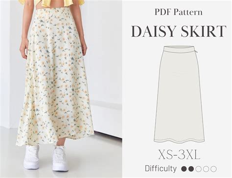 Daisy Skirt Sewing Digital Pdf Pattern A Line Skirt Long - Etsy Canada