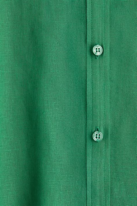Linen-blend blouse - Green - Ladies | H&M IN