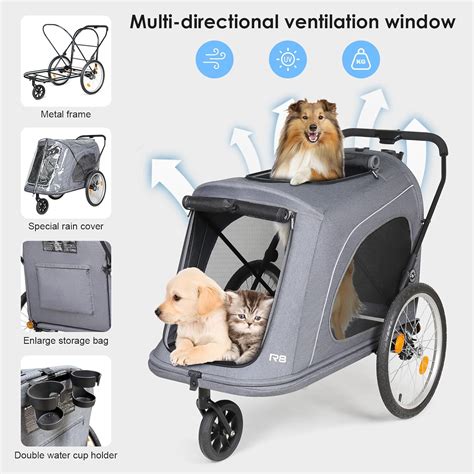 BEBEROADPETS R8 Extra Large Foldable Pet Stroller, Dog Stroller & India ...
