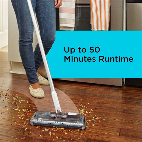 50 Minute Powered Floor Sweeper - Powder White | BLACK+DECKER