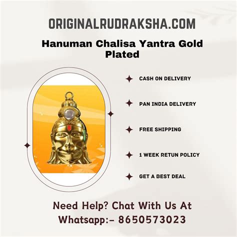 Hanuman Chalisa Yantra Gold Plated: Benefits & Price – Original Rudraksha