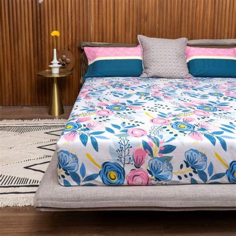 Urban Space Divine 100% Cotton Bedsheets for Double Bed with 2 Pillow ...