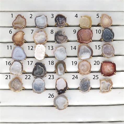 Geode Rings By Selection Stone Size 20 - 25 mm – Meena Design