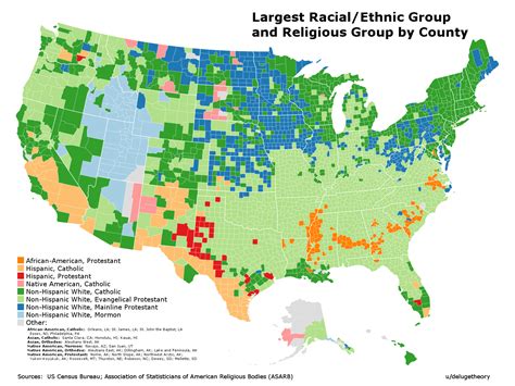 Christianity in the US counties - Vivid Maps