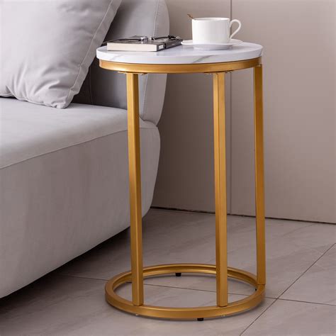 Mercer41 Lanaeh Contemporary Metal Frame Round C Accent Table - Wayfair ...