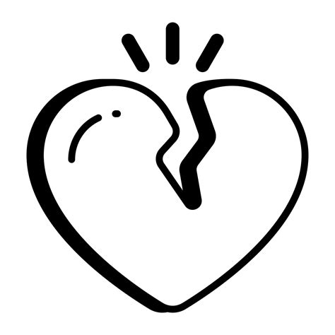 Broken Heart Clip Art Black And White