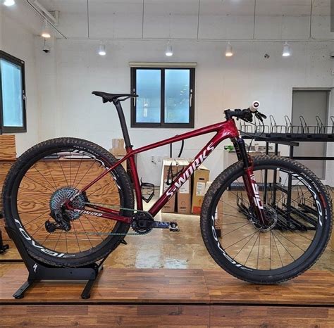 Red Fixed Bike on Display
