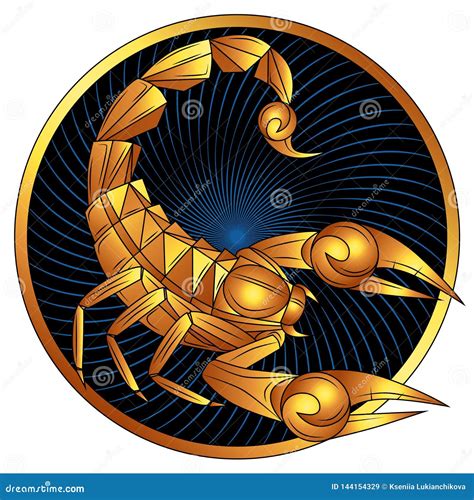 Scorpio Golden Zodiac Sign Vector Horoscope Symbol Stock Vector - Illustration of calendar ...