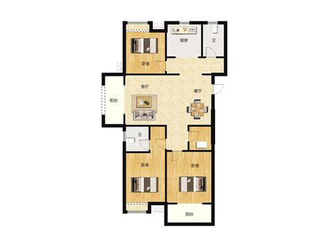 北京市朝阳区 远洋·新悦2室2厅1卫 89m²-v2户型图 - 小区户型图 -躺平设计家