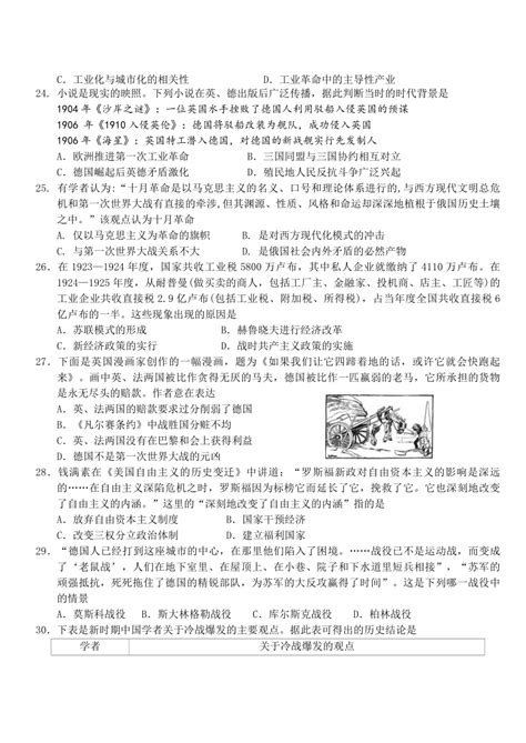 广东省汕头市龙湖实验中学2022-2023学年八年级下学期开学考试历史试题（含答案）-21世纪教育网