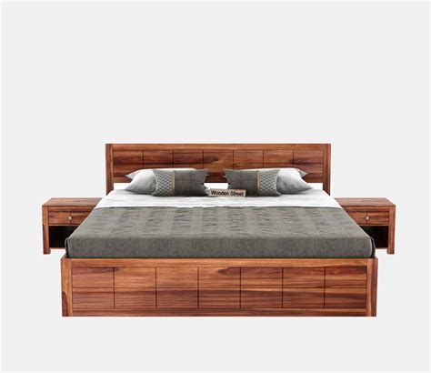 Brixton Sheesham Wood Hydraulic Bed With Storage - A Class Interior Design