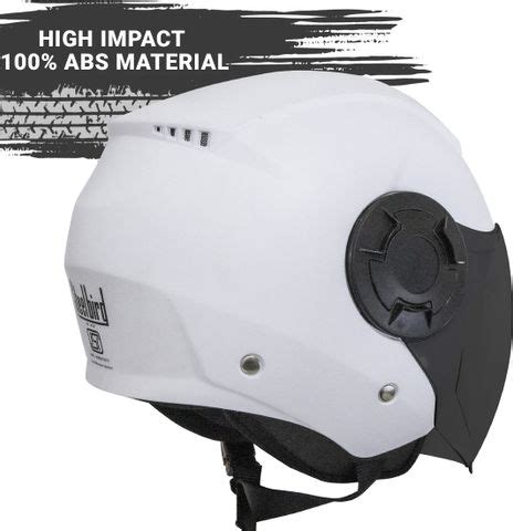 Steelbird Open Face Helmet, ISI Certified Helmet in Dashing White with ...
