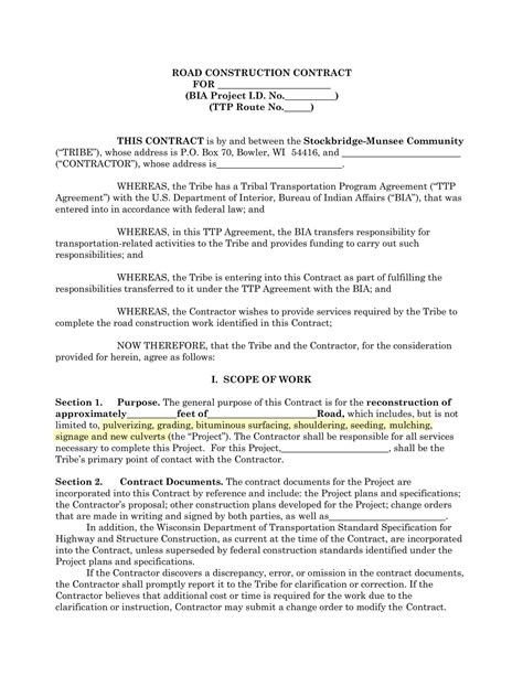 Free Printable Construction Contract Templates [PDF & Word] Sample