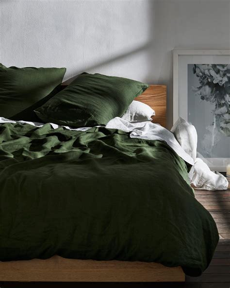 Olive 100% French Flax Linen Bedding Set | Bed linens luxury, Bed linen ...