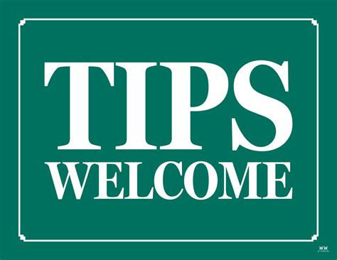Tip Jar Signs - 12 FREE Printables - PrintaBulk