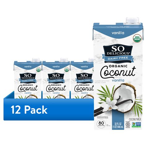 So Delicious Dairy Free Vanilla Coconut Milk, Creamy Non-Dairy Beverage ...