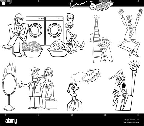 Black and White Business Cartoon Image 的图像结果