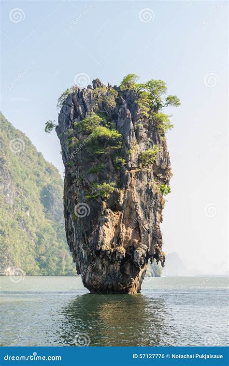 Ko Tapu island stock photo. Image of phang, rock, thailand - 57127776