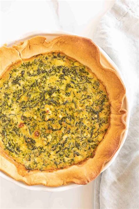 Easy Spinach and Feta Quiche Recipe | Julie Blanner