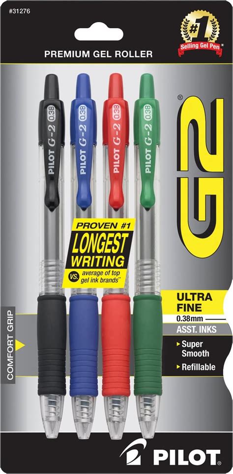 PILOT G2 Premium Refillable & Retractable Rolling Ball Gel Pens, Ultra ...
