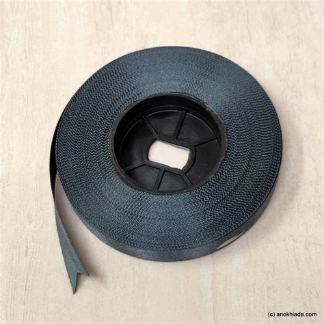 Anokhi Ada 12.5mm (Half inch) Grey Double Side Satin Ribbon (Ribbon-04 ...
