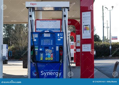Exxon Gas Station Gas Pump with Digital Price Displayed Editorial Stock Photo - Image of synergy ...