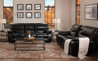 Avenger Black 89'' Power Reclining Sofa & 78'' Reclining Console ...