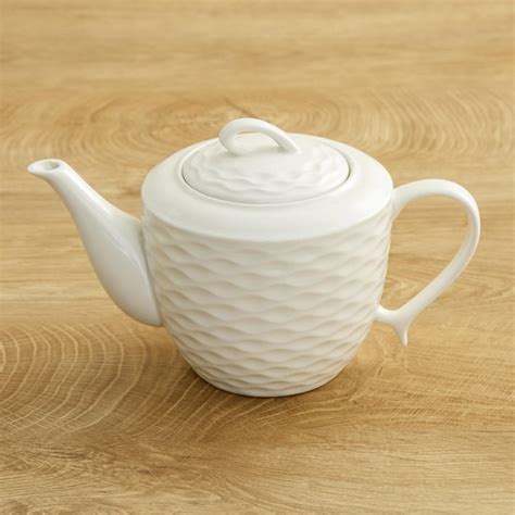 Buy Brook White Solid Ceramic Microwave Safe Tea Pot - 1000 ml from ...