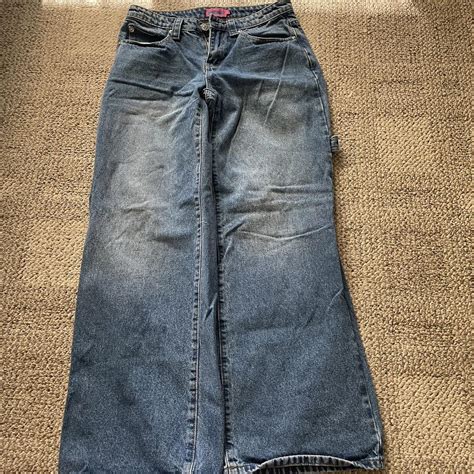 Edikted cargo dark wash blue jeans only worn once - Depop