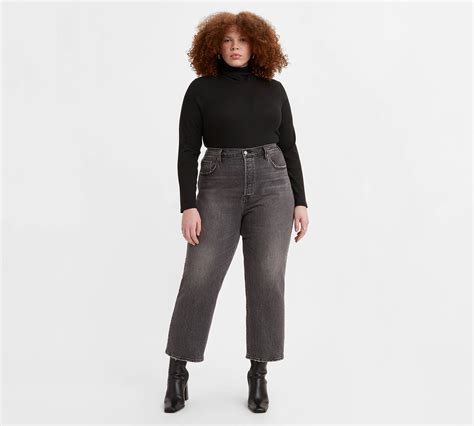 Ribcage Straight Ankle Women's Jeans (plus Size) - Black | Levi's® US