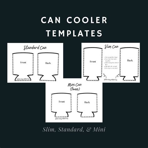 Printable Can Cooler / Sleeve Template With Instructions (fabric or ...
