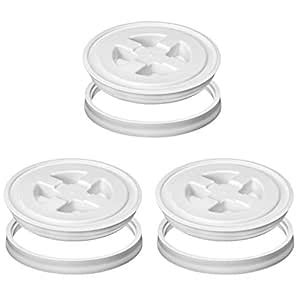 QWORK 5 Gallon Screw Seal Lids for Plastic Bucket, 3 Pack Food-grade ...