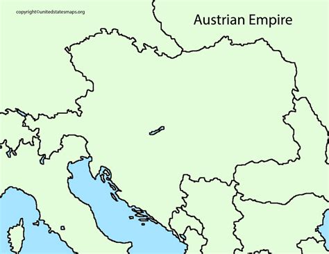 Blank Austrian Empire Map | Map of Austrian Empire Blank
