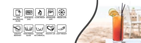 Buy CELLO Roma Borosilicate Glass Tumblers Set of 6, 290ml Each ...