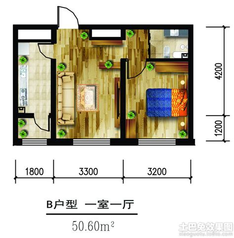 50平米两室一厅装修图片汇总推荐 – 设计本装修效果图