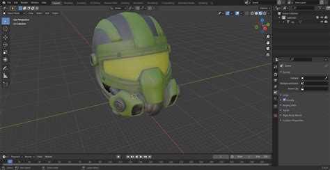 3D SciFi Helmet Green Scratches model | 3D Molier International
