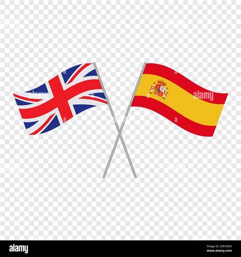 Spain and United Kingdom flags. Vector illustration Stock Vector Image ...